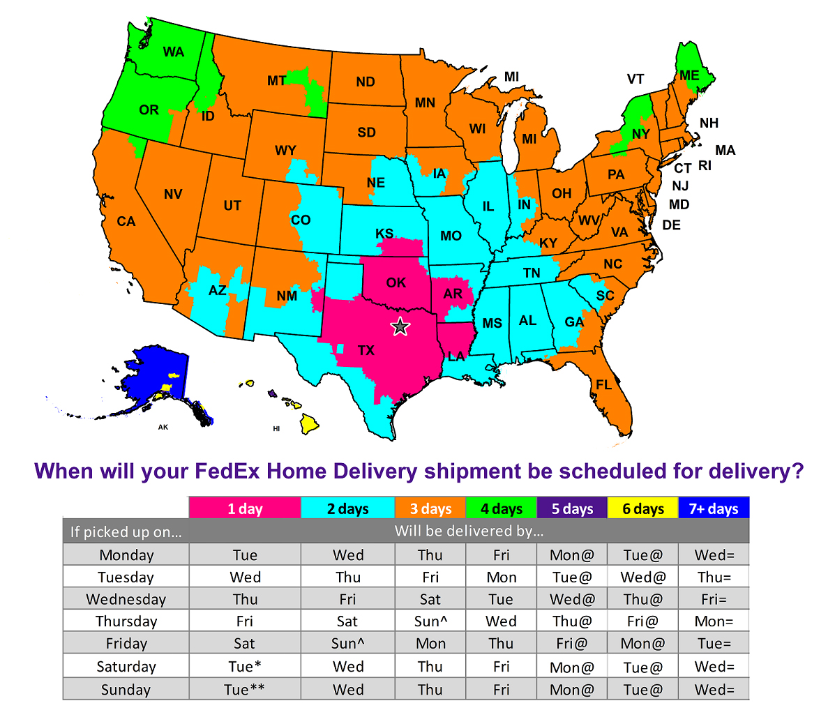 FedEx Ground map for ShopNM Store